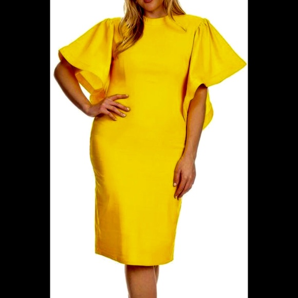 bell sleeve midi dress